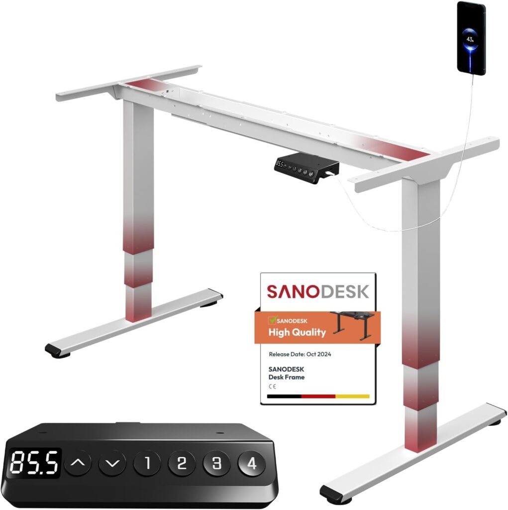 Marco escritorio elevable Sanodesk color blanco