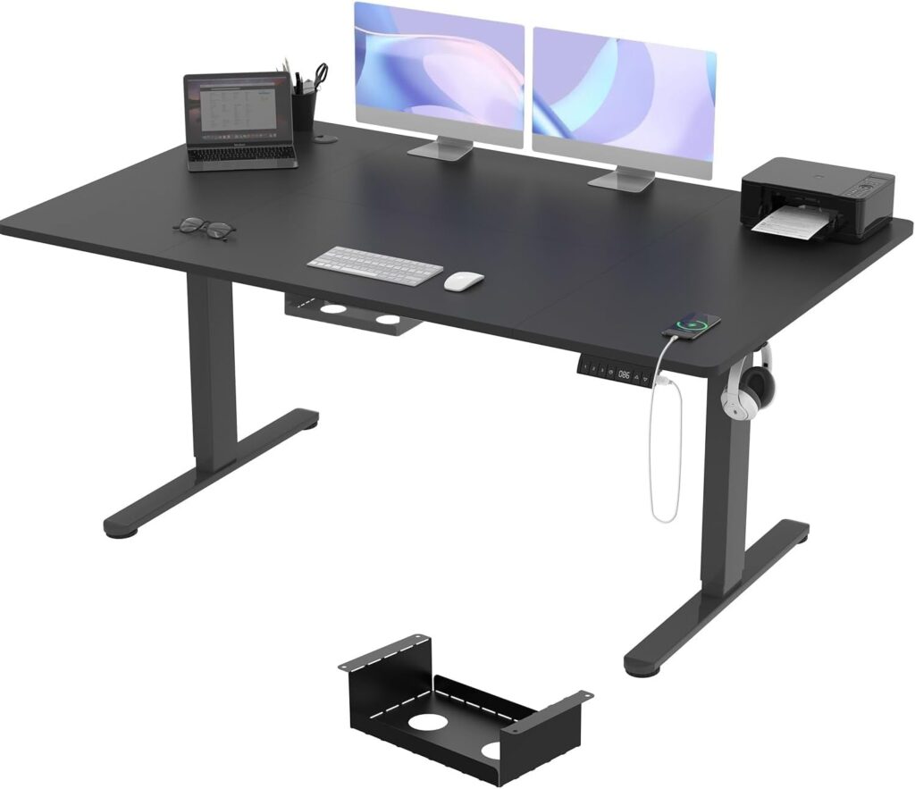 Escritorio elevable TRIUMPHKEY con Puerto de Carga USB color negro