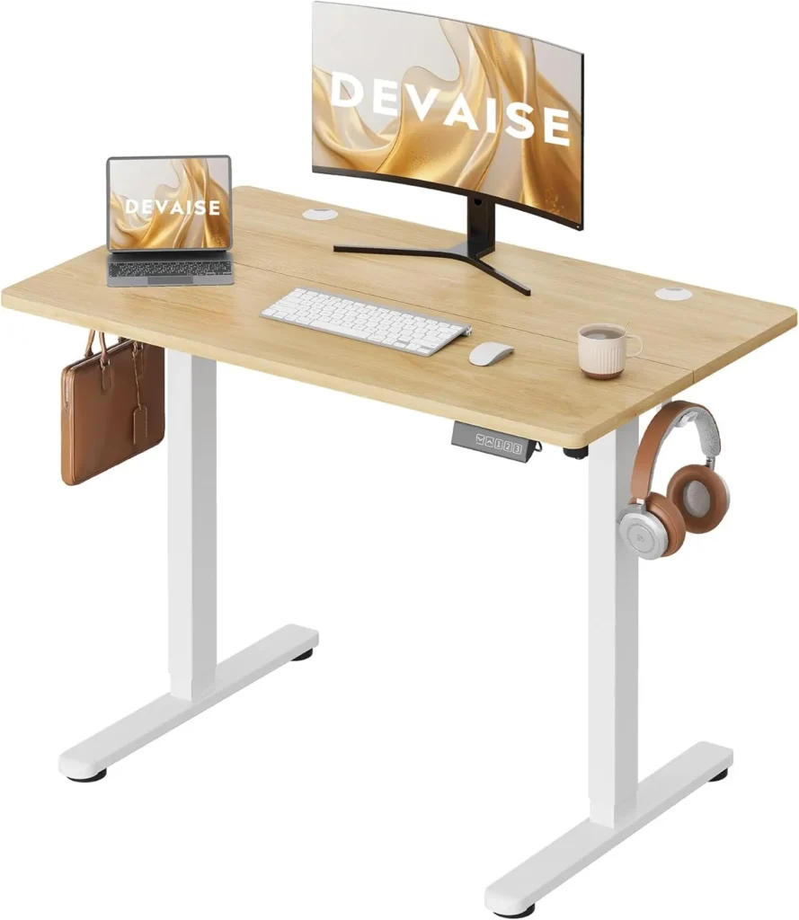 Escritorio elevable DEVAISE 100x60cm Roble