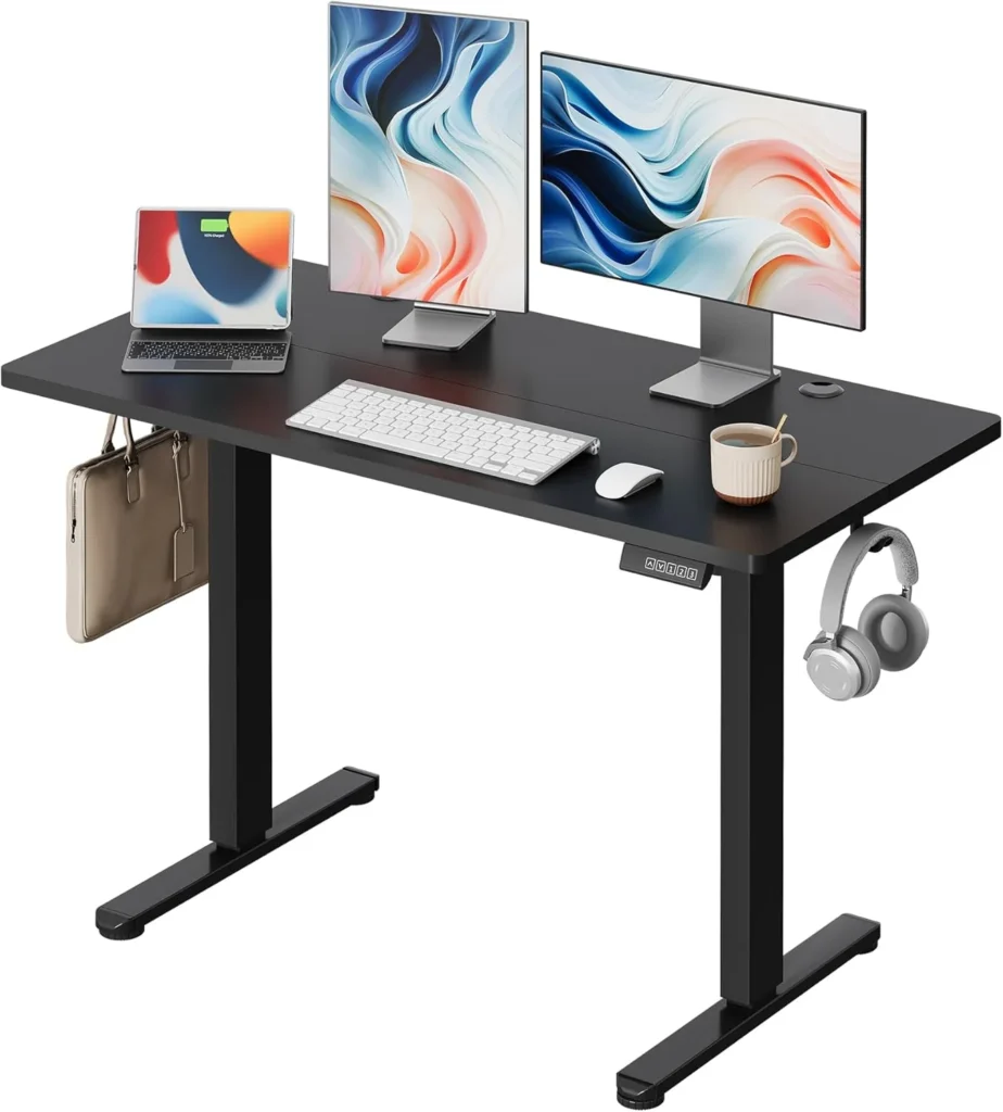 Escritorio elevable DEVAISE 120x60cm Negro