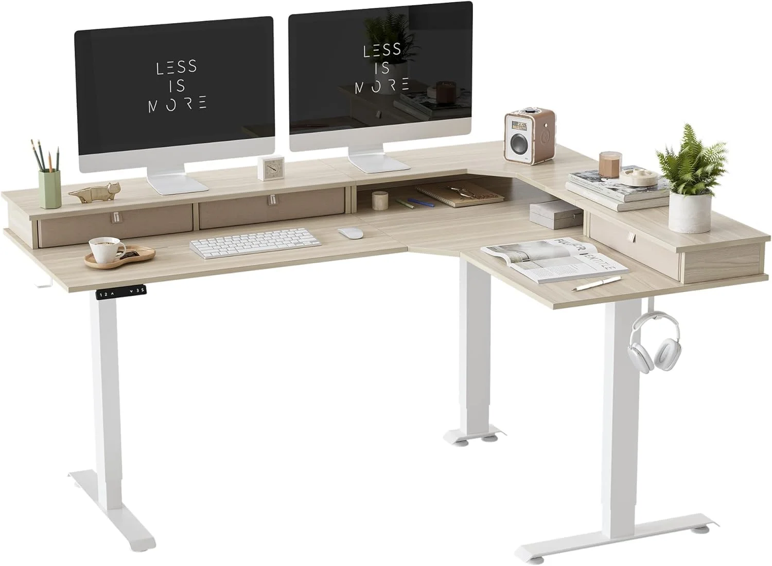 Fezibo L shaped con estantes