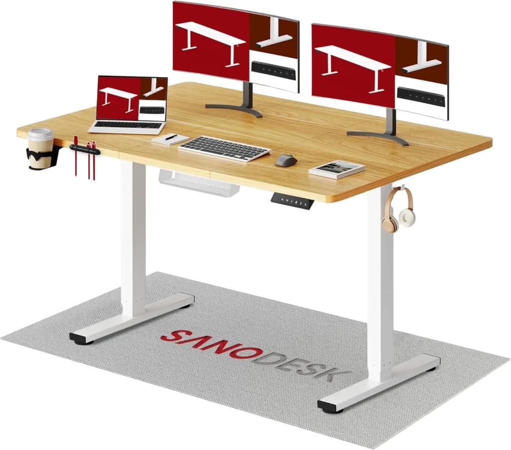 Escritorio elevable Sanodesk con Portavasos y soporte Arce