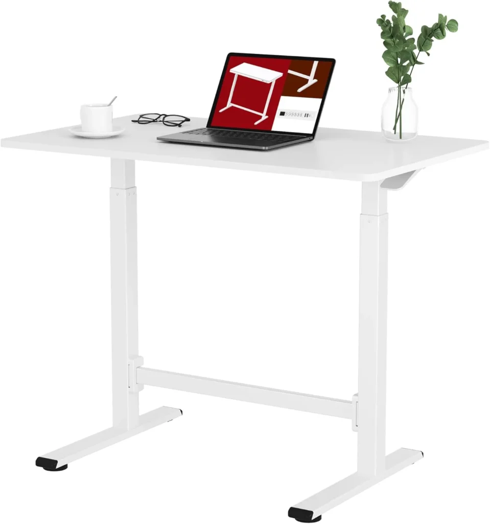 Escritorio elevable manual Sanodesk con Resorte de Gas color Blanco
