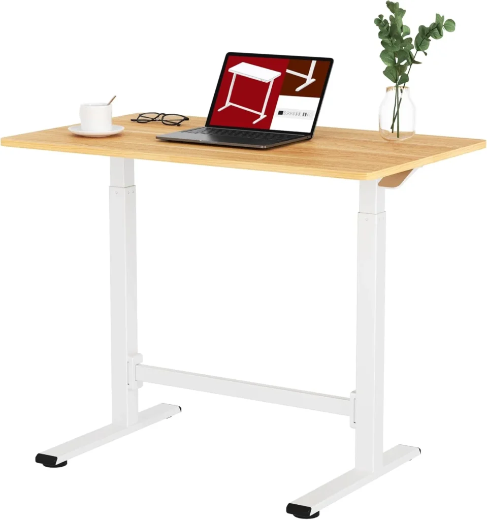 Escritorio elevable manual Sanodesk con Resorte de Gas color Roble