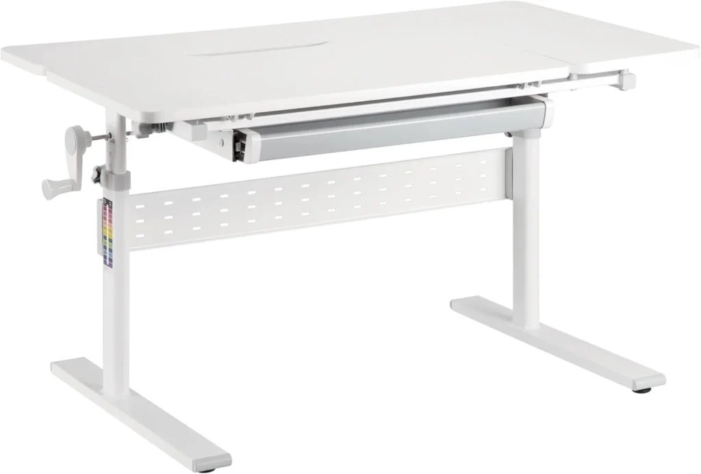 Escritorio elevable manual con manivela Toboli color Blanco