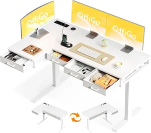 OffiGo escritorio elevable esquinero Blanco