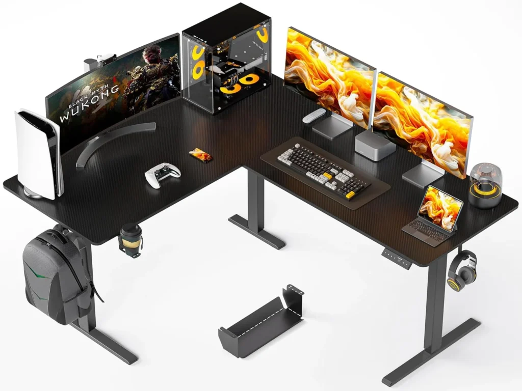 WALKINGDESK escritorio elevable esquinero Negro