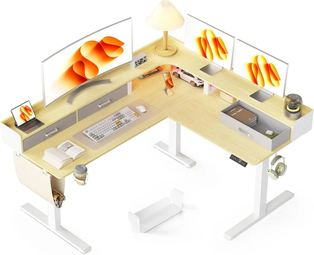 WALKINGDESK escritorio elevable esquinero Roble