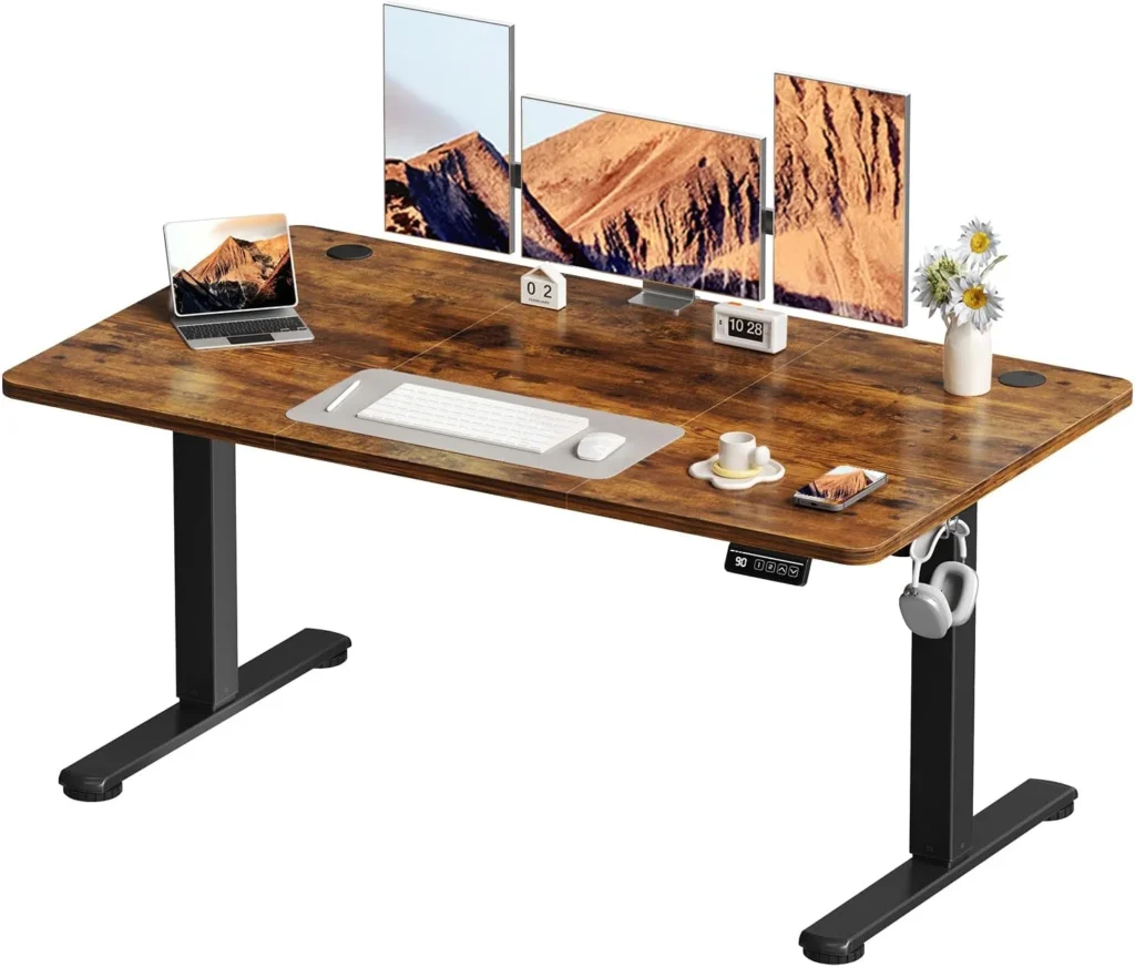 Escritorio elevable Devoko 140x60cm Marrón