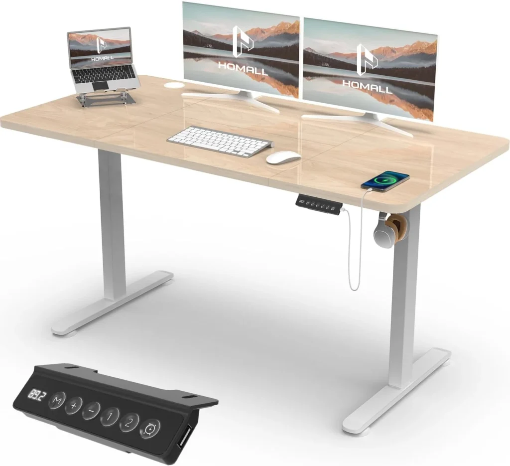Escritorio elevable Homall 140x60 cm Color Roble