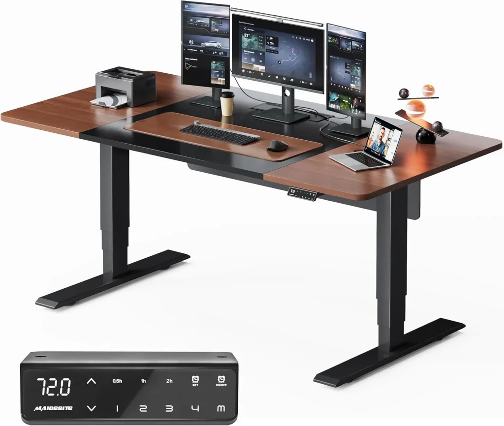 Escritorio elevable MAIDeSITE Marrón Nuez