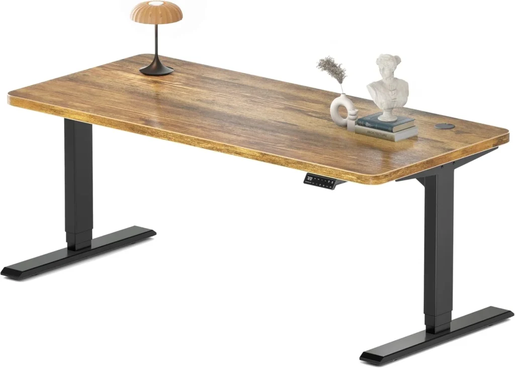 Escritorio elevable MAIDeSITE Marrón Vintage-Negro